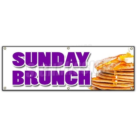 Signmission SUNDAY BRUNCH BANNER SIGN breakfast lunch champagne buffet egg benedict B-72 Sunday Brunch